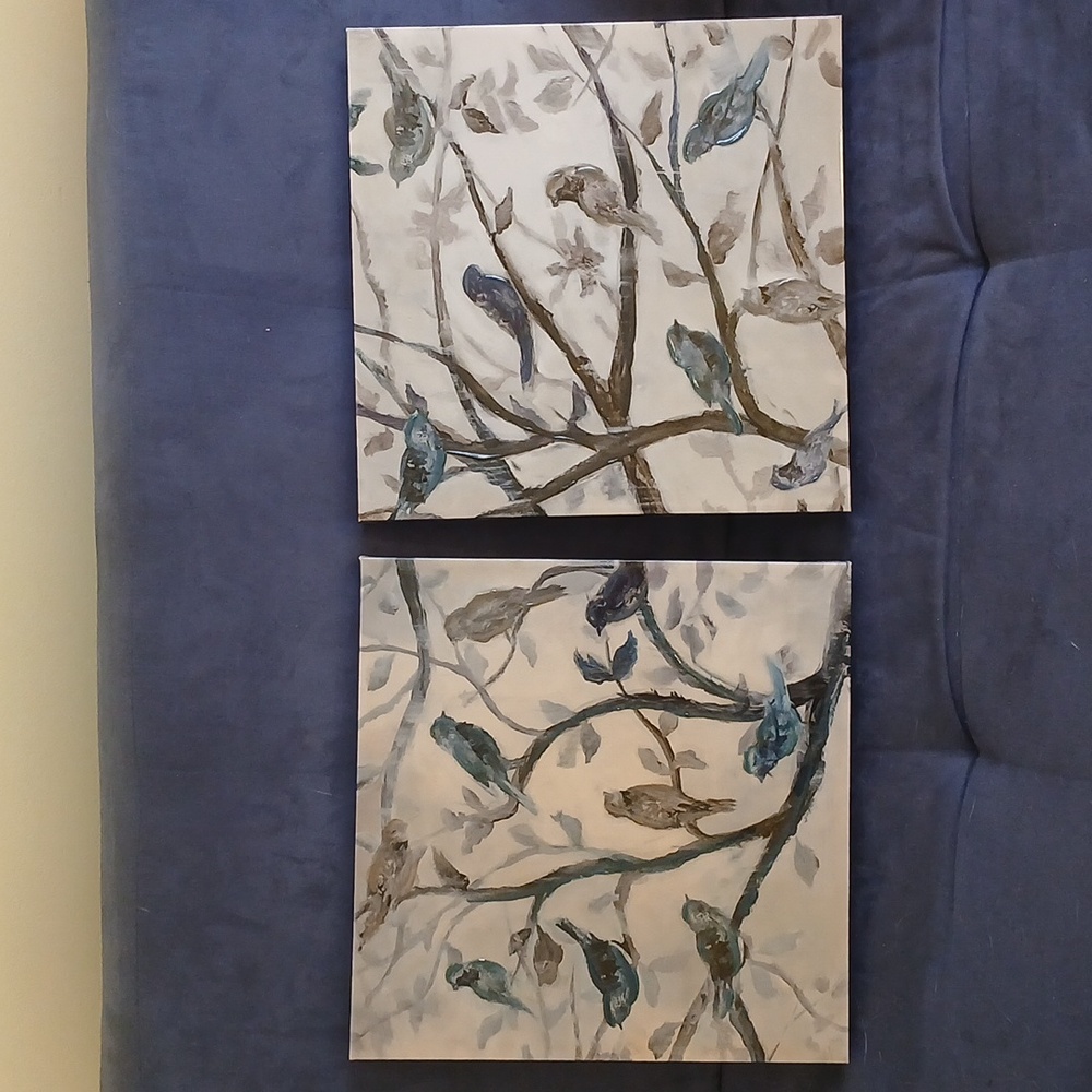 Morning Song I & II By Nan Canvas Pair